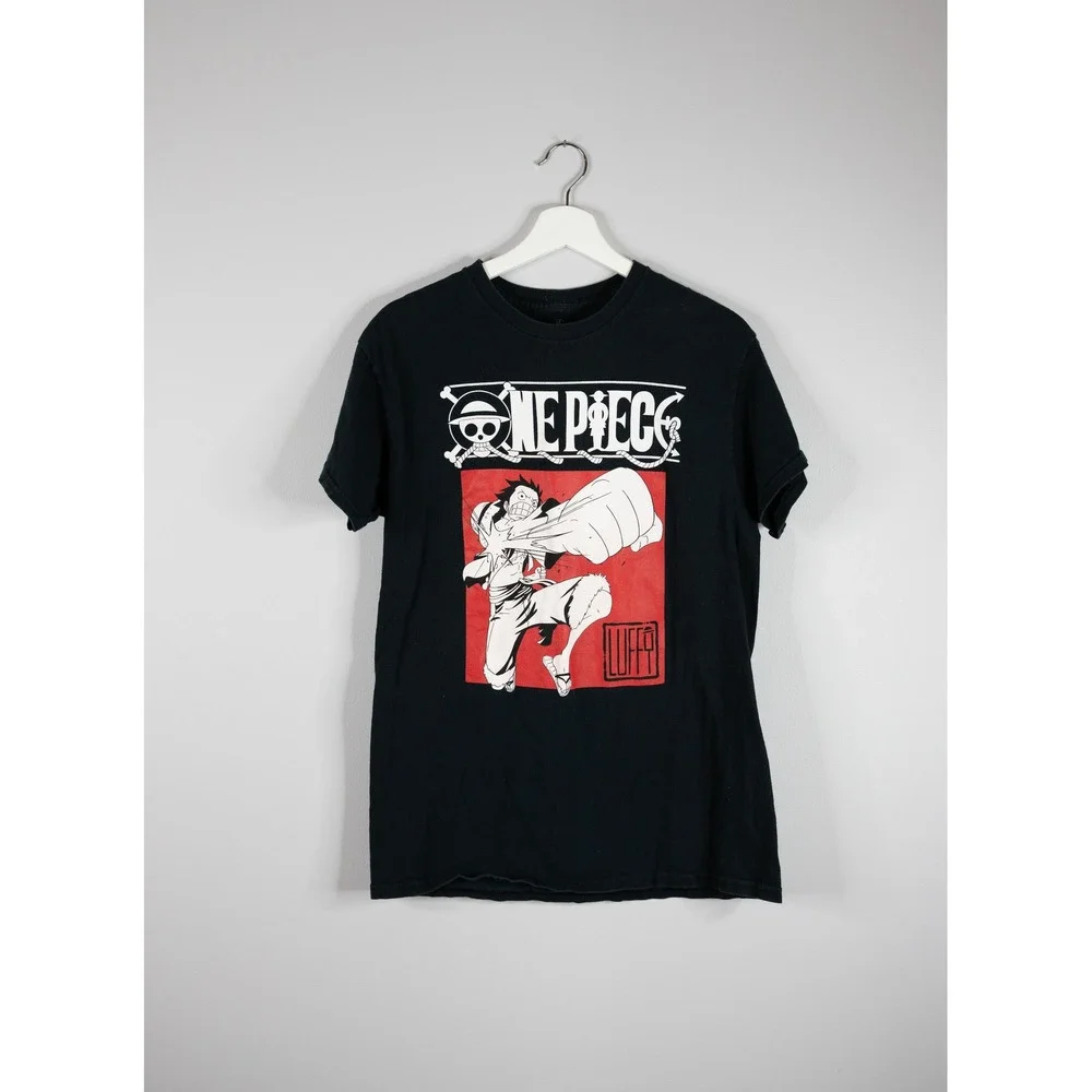 Ripple Junction One Piece T-Shirt Mens M Black Excellent Luffy Anime Graphic Tee